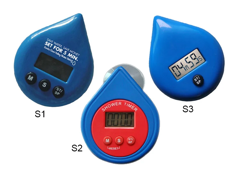 Water drop shape shower timer
